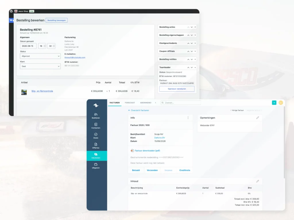 Teamleader integratie voor WooCommerce bij Jesco