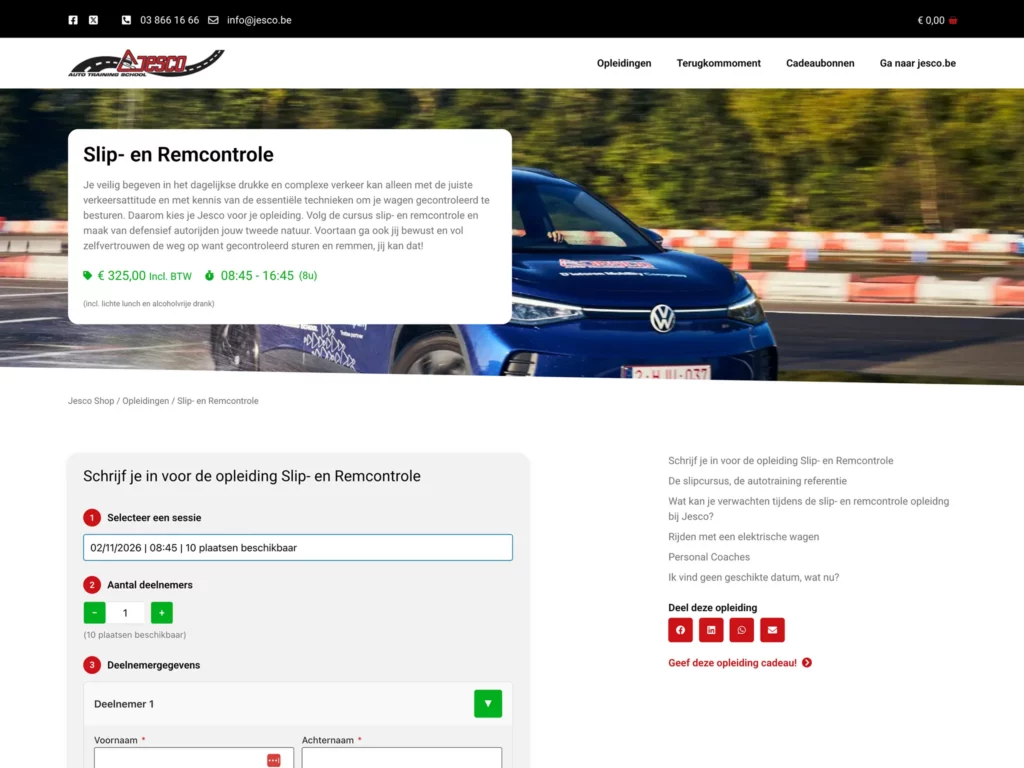 Website met reservatiesysteem in WooCommerce